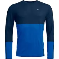Ortovox - Haut technique manches longues en laine de mérinos - 185 Rock'N'Wool LS M Deep Ocean pour Homme en Laine - Taille L - Bleu