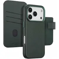 Accezz Étui de télephone portefeuille en cuir 2-en-1 avec MagSafe Apple iPhone 17 Pro - Cedar Green