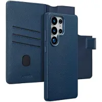Accezz Étui de télephone portefeuille en cuir 2-en-1 avec MagSafe Samsung Galaxy S25 Ultra - Nightfall Blue