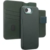 Accezz Étui de télephone portefeuille en cuir 2-en-1 avec MagSafe Apple iPhone 17e / 16e - Cedar Green