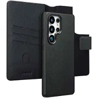 Accezz Étui de télephone portefeuille en cuir 2-en-1 avec MagSafe Samsung Galaxy S25 Ultra - Onyx Black