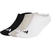 Adidas Chaussettes de sport 'THIN&LIGHT SPORTSWEAR NO SHOW 3 PAIR PACK' gris / noir / blanc
