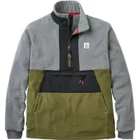 Passenger - Polaire recyclée à col zippé - Woodland 2.0 Hoodless 1/2 Zip Recycled Polar Fleece Grey Marl Khaki pour Homme - Taille L - Gris