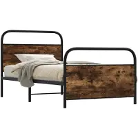 vidaXL Cadre de lit sans matelas 90x200 cm chêne fumé bois composite