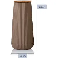 AdHoc Moulin à poivre et à sel "Set" de la marque Scape, coloris beige foncé et beige clair, équipé d'un mécanisme de broyage en céramique CeraCut, en plastique et en bois de chêne