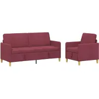 vidaXL Ensemble de canapés avec rangement, 2 pièces, polyester bordeaux