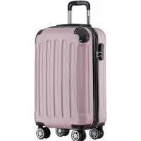 TRVLMORE Bagage à main Valise à roulettes - Serrure numérique - 54x36x20cm - 38L - Or Rose