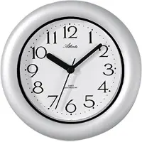 Atlanta 454/4 Horloge murale Horloge de table Horloge de salle de bains Quartz blanc rond protégé contre l'eau