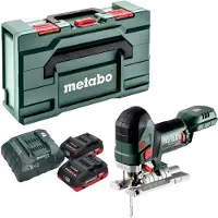 Metabo Scie sauteuse sans fil STA 18 LTX 150 BL 18 V 150 mm sans balais + 2 batteries LiHD 4,0 Ah + chargeur + Metabox