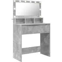 vidaXL Coiffeuse de chambre à coucher Béton gris 80 x 39,6 x 135 cm