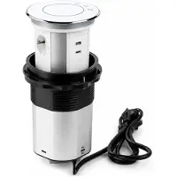Livolo Prise | Design en verre blanc | USB pop-up automatique et USB-C