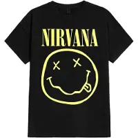 Nirvana T-Shirt Smiley Logo Homme Noir - Taille M