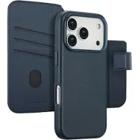 Accezz Étui de télephone portefeuille en cuir 2-en-1 avec MagSafe Apple iPhone 17 Pro - Nightfall Blue