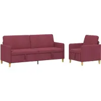 vidaXL Ensemble de canapés avec rangement, 2 pièces, couleur bordeaux, revêtement en polyester