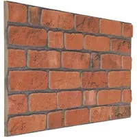 vidaXL Panneaux muraux , lot de 10, terre cuite, 100 x 50 cm, mousse EPS
