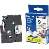 Brother TZe-221 Noir sur Blanc (9 mm x 8 m)