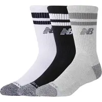 New Balance Active Lifestyle Striped Crew Socks Assorted Blanc,Noir EU 39-42