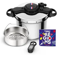 SEB Autocuiseur Cocotte-minute 9L ClipsoMinut'' « Cocotte de vos régions » P4624907 Noir Argent