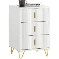 SoBuy Table de chevet FBT115-L-W - 3 tiroirs - 40 x 40 x 64 cm - Blanc