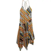 Superdry Robe d’été bleu-gris / orange / noir / blanc naturel