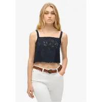 Superdry Femme, Caraco Brodé Ibiza, Bleu Marine, Taille: 44