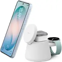 Belkin WIZ052kqWH Smartphone, Casque, Smartwatch Blanc USB Recharge sans fil Charge rapide Intérieure