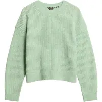 Superdry Femme Pull Ras-du-cou Brossé Vert Taille: 44