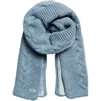 Superdry pour femme. W9310053A Écharpe en tricot à torsades bleu clair (OSFA), Casuel, Classique, Polyester