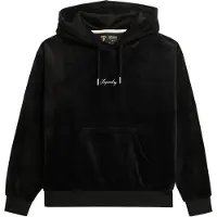 Superdry pour femme. W2012168A Sweat à capuche ample en velours Country Club noir (XS), Casuel, Polyester