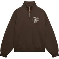 Superdry pour femme. W2012716A Sweat-shirt à demi-fermeture éclair Country Club marron (M), Casuel, Coton