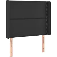 vidaXL Tête de lit avec oreilles Noir 93x16x118/128 cm Similicuir