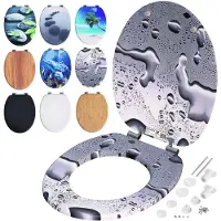 Casaria Siège de toilette avec fermeture à amortisseur Noir
