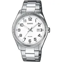 Casio Montre à affichage analogique argent / blanc