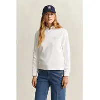Gant pour femme. 4202586 Sweat-shirt Tonal Shield à col rond blanc cassé (S), Casuel, Coton