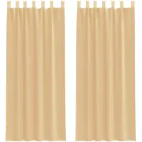 vidaXL Voile Rideaux avec poches à tringles 2 pcs. couleur sable