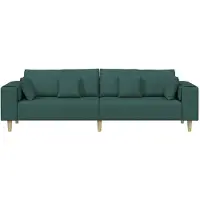 vidaXL Sofa en tissu avec coussin Vert foncé 208 cm tissu