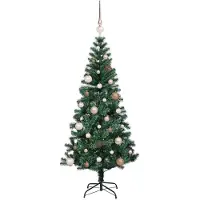 vidaXL Sapin de Noël artificiel pré-éclairé Vert 180 cm PVC et métal