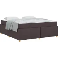 vidaXL Cadre de lit avec matelas brun foncé 180 x 200 cm Tissu