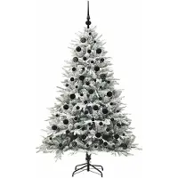 vidaXL Sapin de Noël artificiel pré-éclairé avec set de boules Vert
