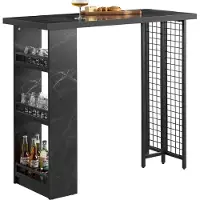 SoBuy FWT100-SCH Table de bar Table de salle à manger Table de balcon Table de cuisine Table de bistrot Table de bar Table de balcon Table d'appoint Noir LHT environ 120x105x50cm
