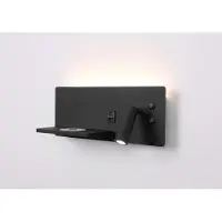 Artdelight Lampe de chevet Charge Noir droit avec chargeur sans fil