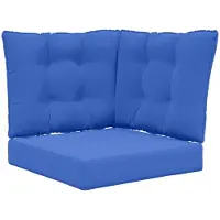 vidaXL Coussin de canapé d'extérieur 3 pcs Bleu royal Polyester