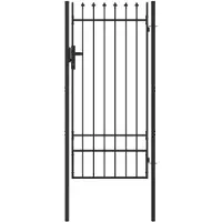 vidaXL Porte de Clôture Gris 100 x 200 cm Acier revêtu de poudre