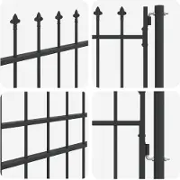 vidaXL Porte de Clôture Gris 100 x 200 cm Acier revêtu de poudre