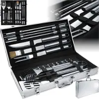 TecTake Luxe BBQ Ensemble d'outils de barbecue - 18 pièces