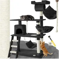 TecTake Arbre à chat MARCEL 141 cm - noir