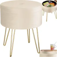 TecTake - Tabouret d'assise Ava blanc crème - 403955