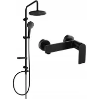 Mexen Erik ensemble de douche en saillie avec pomme de douche et robinet de douche Zero, noir - 71140205-70