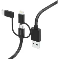 Hama Câble de chargement multiple 3-en-1 noir 1,5 m