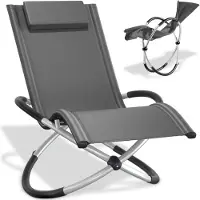TecTake Bain de soleil Paulina ergonomique, pliable, 150 kg - gris